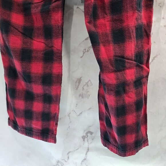 Eddie Bauer Pajamas Womens Medium Buffalo Plaid Red PJ Set Flannel Holiday - Picture 9 of 16